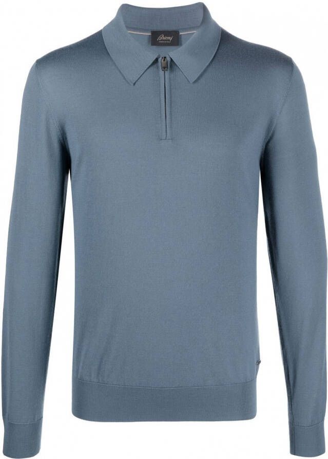Brioni Trui met polokraag Blauw