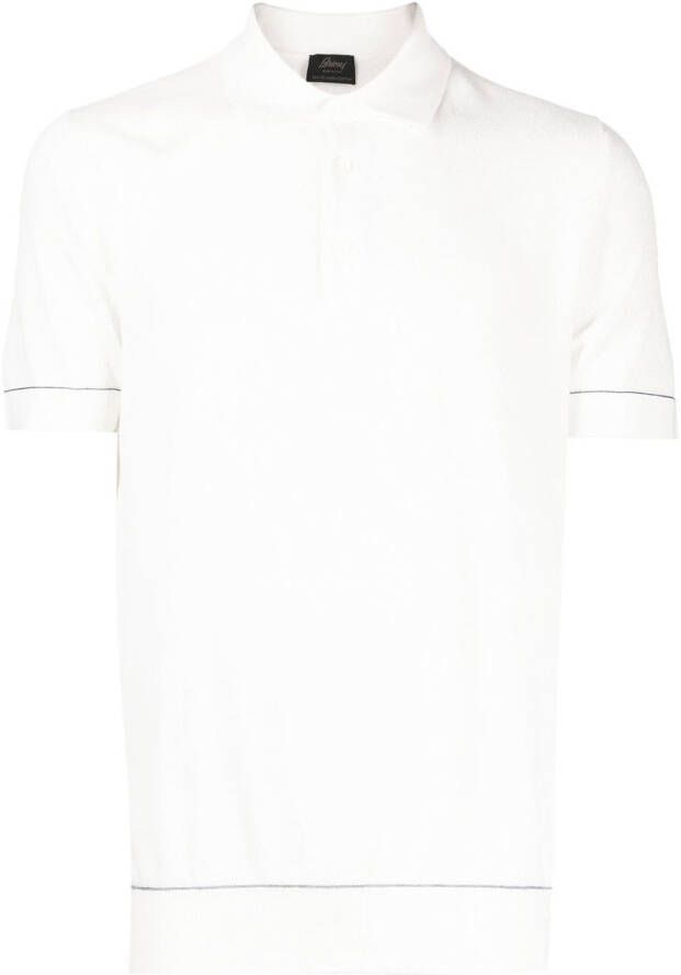 Brioni Poloshirt met textuur Wit