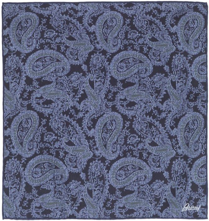 Brioni Sjaal met paisley-print Blauw
