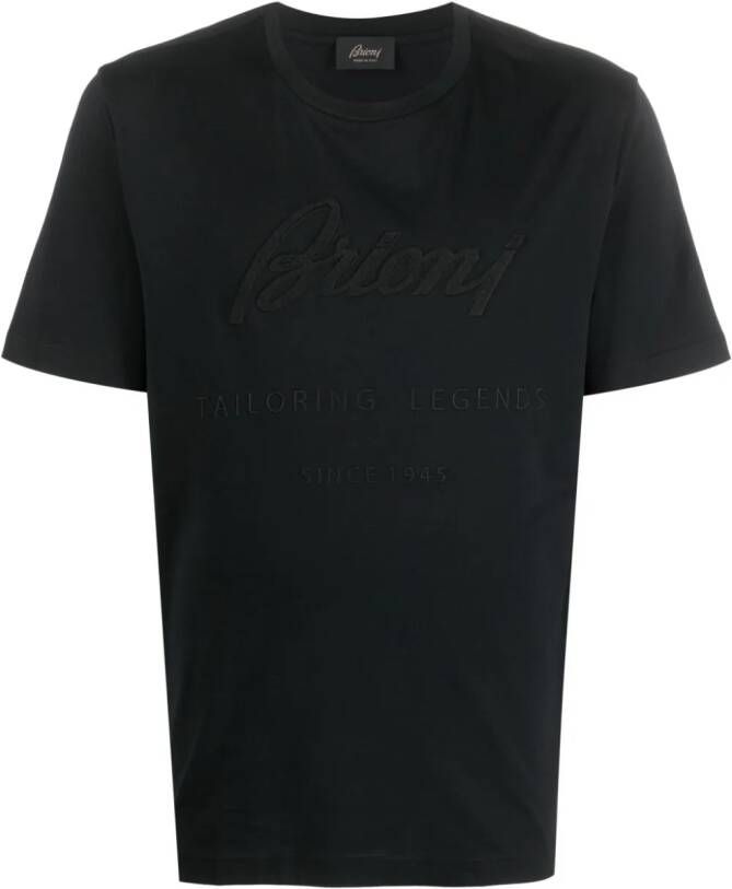 Brioni T-shirt met logopatch Zwart