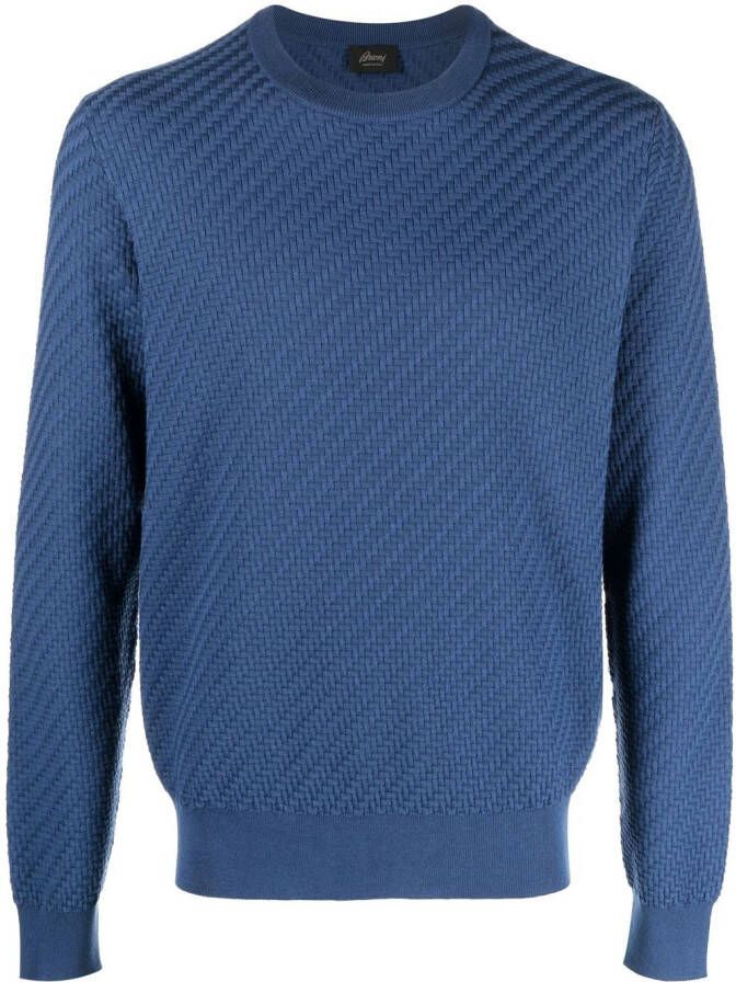 Brioni Trui met geribde afwerking Blauw