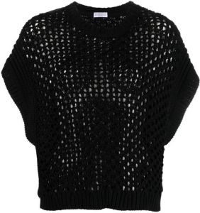 Brunello Cucinelli Ajour open-knit cotton jumper Zwart