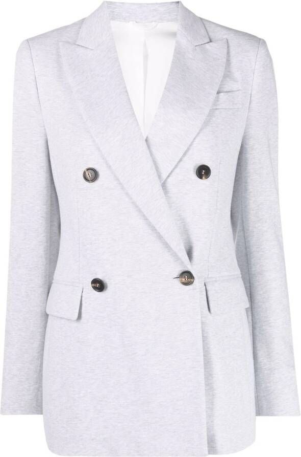 Brunello Cucinelli Blazer met dubbele rij knopen Grijs
