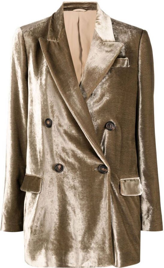 Brunello Cucinelli Blazer met dubbele rij knopen Groen