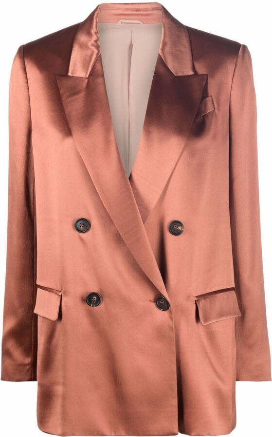 Brunello Cucinelli Blazer met dubbele rij knopen Oranje