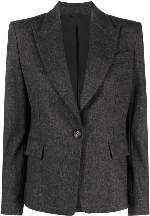 Brunello Cucinelli Blazer met enkele rij knopen Grijs