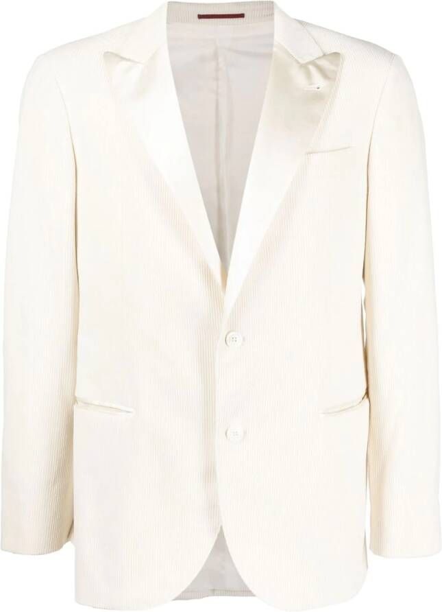 Brunello Cucinelli Blazer met enkele rij knopen Wit