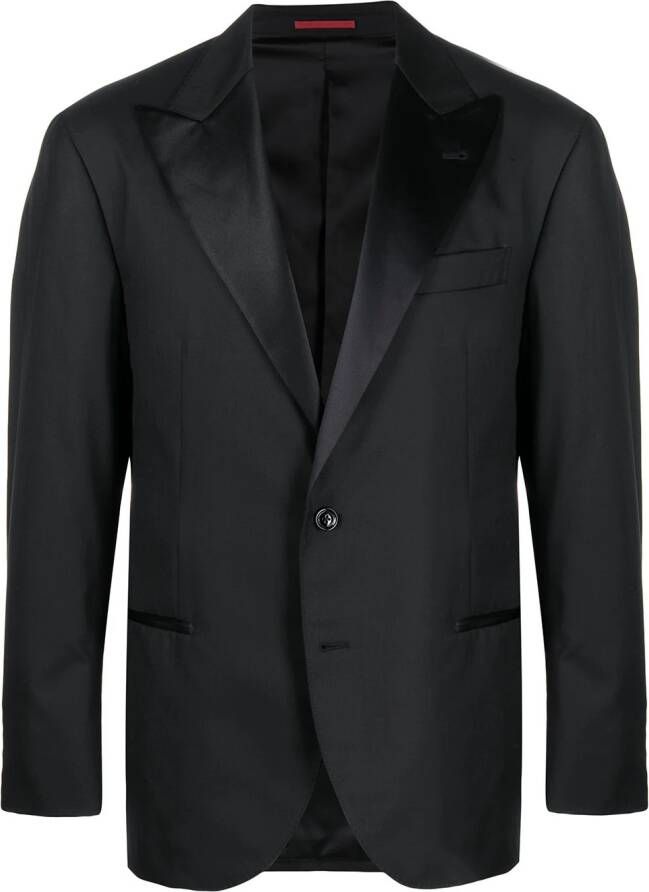 Brunello Cucinelli Blazer met enkele rij knopen Zwart