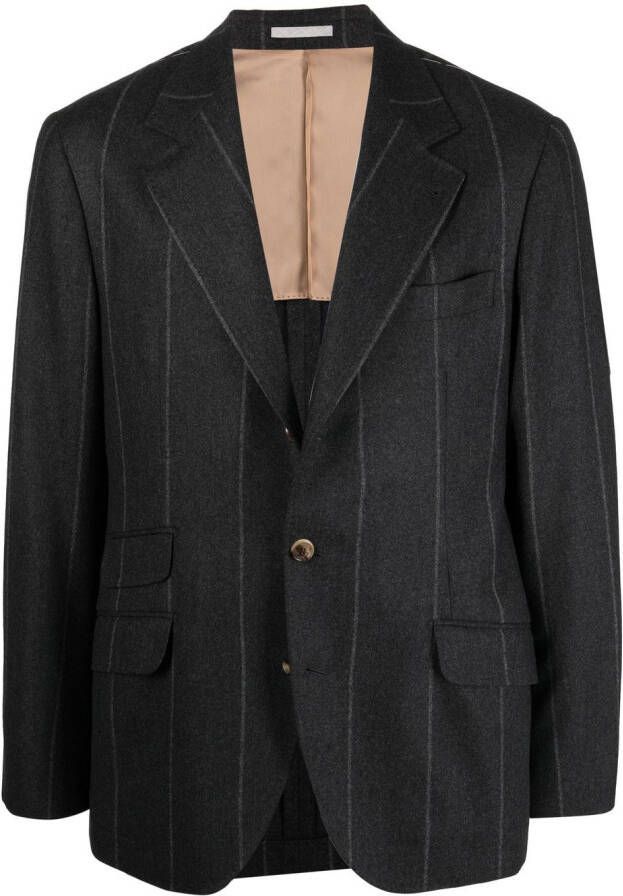 Brunello Cucinelli Blazer met krijtstreep Grijs