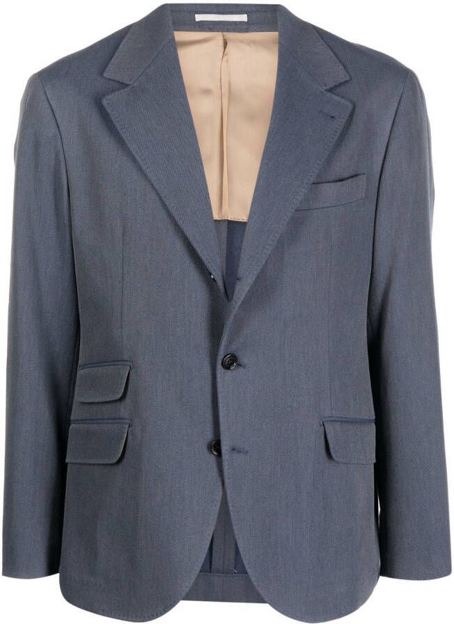 Brunello Cucinelli Blazer van scheerwol Blauw