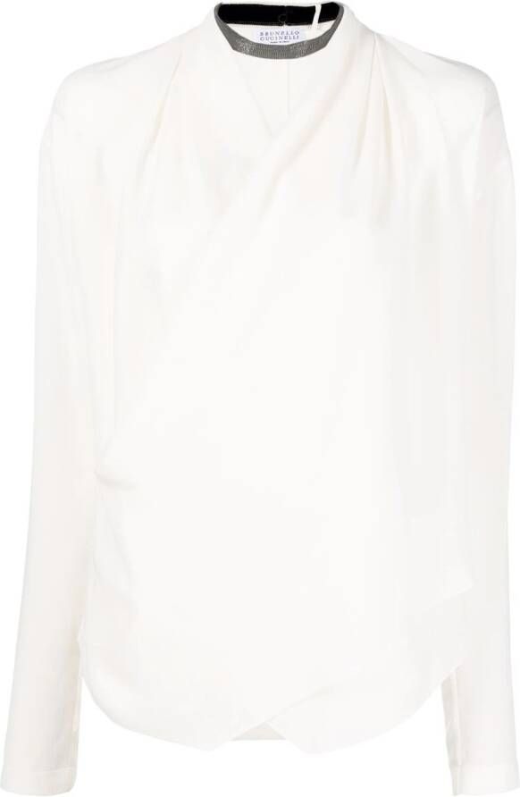 Brunello Cucinelli Blouse met lange mouwen Beige