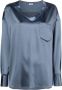 Brunello Cucinelli Blouse met V-hals Blauw - Thumbnail 1
