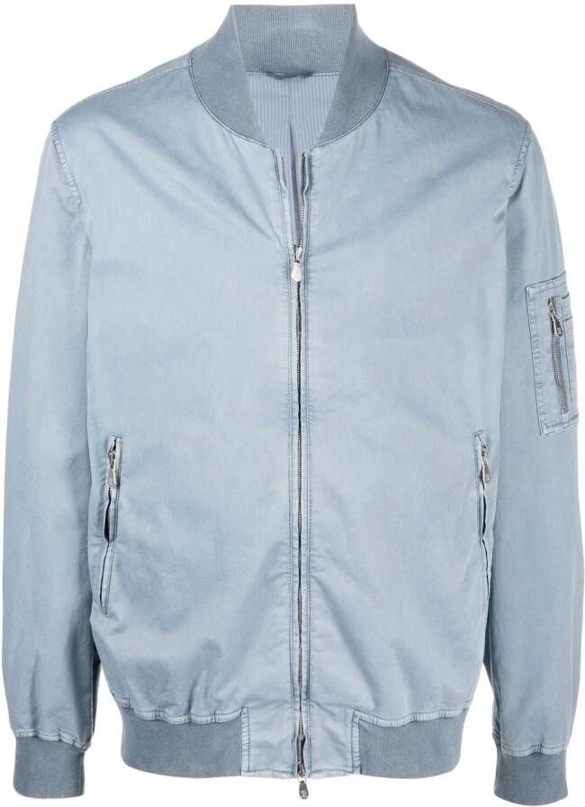 Brunello Cucinelli Bomberjack met ritszak Blauw