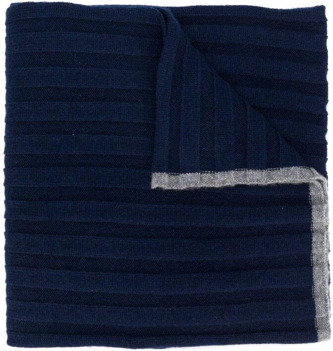 Brunello Cucinelli Breed geribde sjaal Blauw