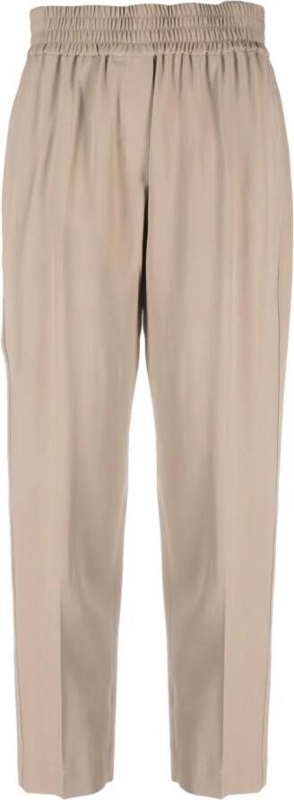 Brunello Cucinelli Broek met elastische tailleband Beige