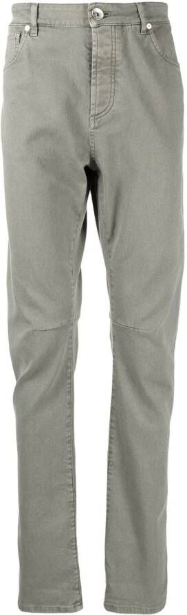 Brunello Cucinelli Broek met opgerolde zoom Groen