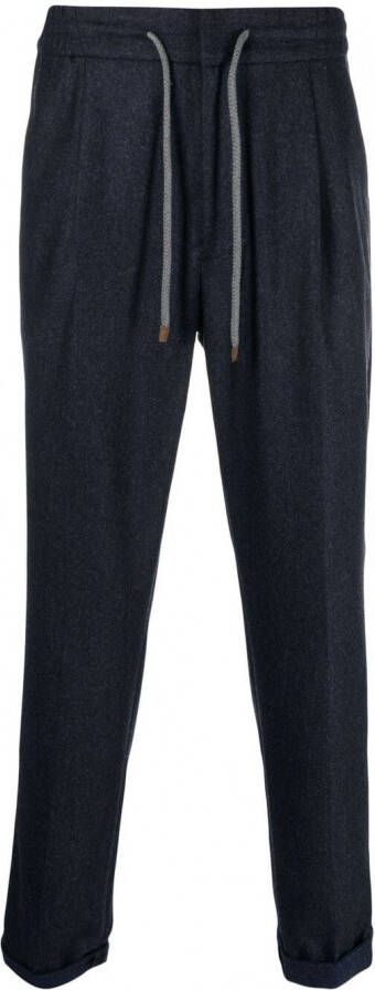 Brunello Cucinelli Broek met trekkoord Blauw