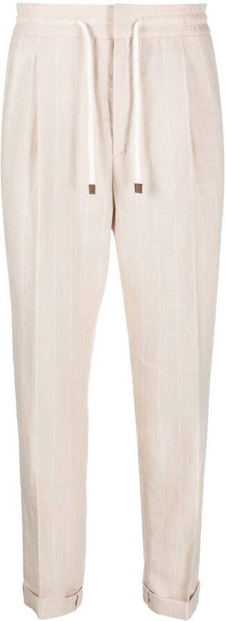 Brunello Cucinelli Broek met trekkoordtaille Beige