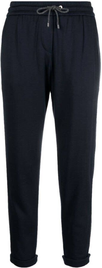 Brunello Cucinelli Broek met trekkoordtaille Blauw