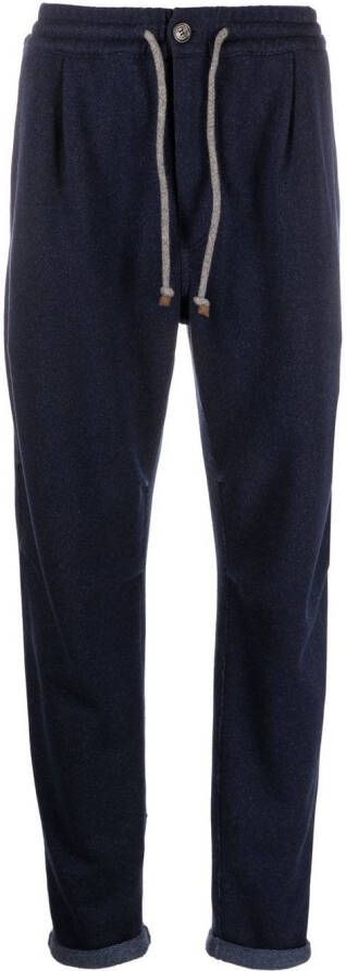 Brunello Cucinelli Broek met trekkoordtaille Blauw