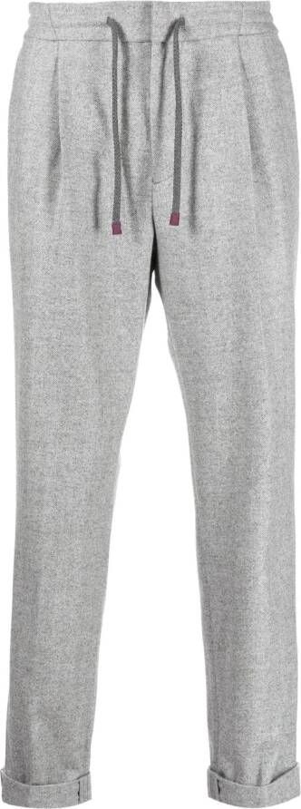 Brunello Cucinelli Broek met trekkoordtaille Grijs