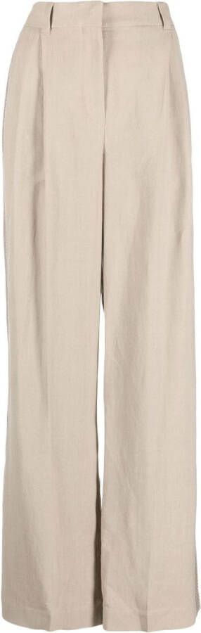 Brunello Cucinelli Broek met wijde pijpen Beige