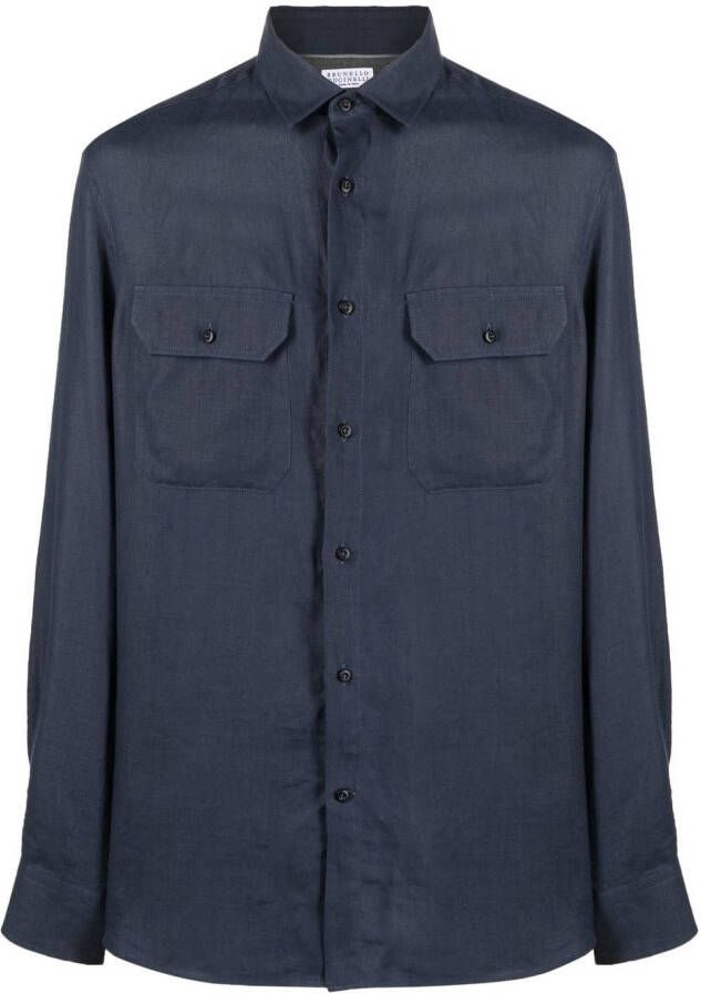 Brunello Cucinelli Button-up overhemd Blauw