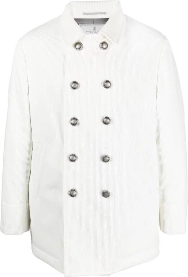 Brunello Cucinelli Jas met dubbele rij knopen Wit