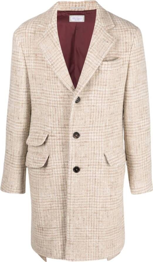 Brunello Cucinelli Jas met enkele rij knopen Beige