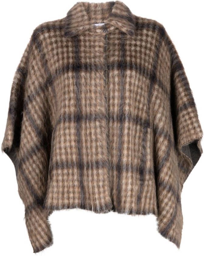 Brunello Cucinelli Geruite poncho Beige