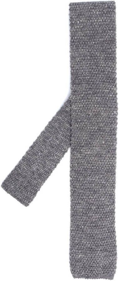Brunello Cucinelli Grofgebreide stropdas Grijs