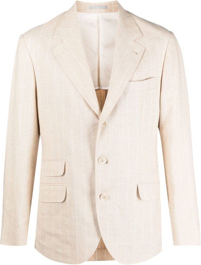 Brunello Cucinelli Colbert met enkele rij knopen Beige