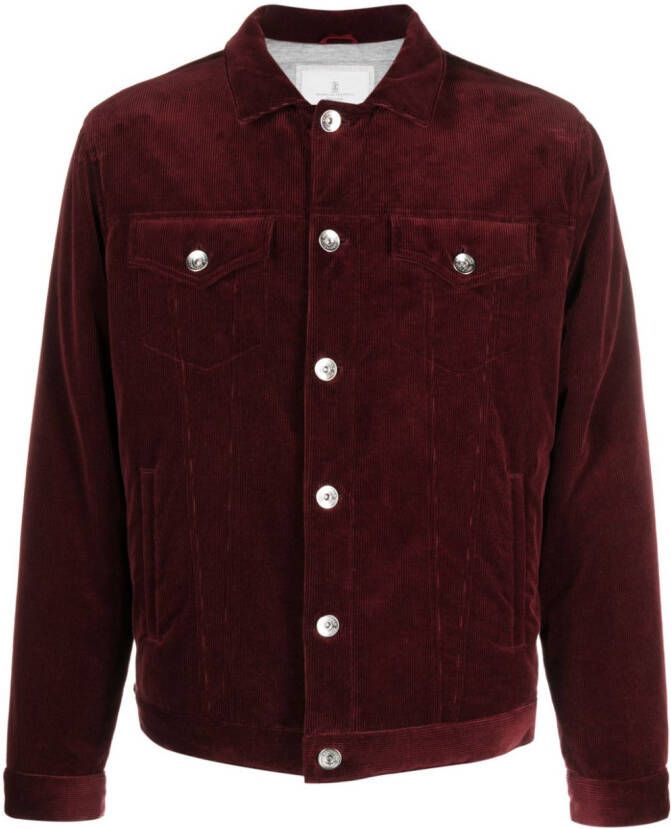 Brunello Cucinelli Ribfluwelen shirtjack Rood