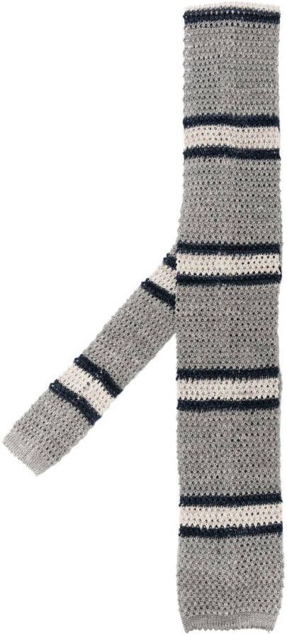 Brunello Cucinelli Gestreepte stropdas Grijs