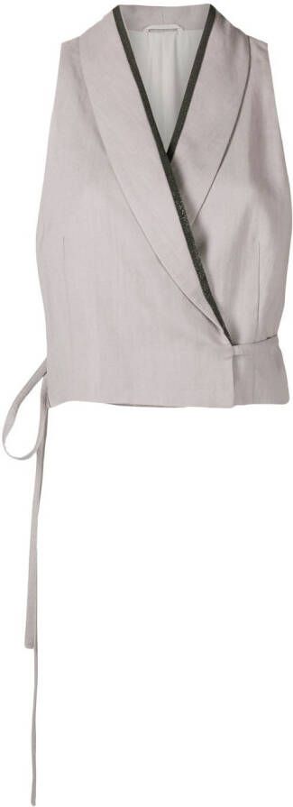 Brunello Cucinelli Cropped gilet Paars