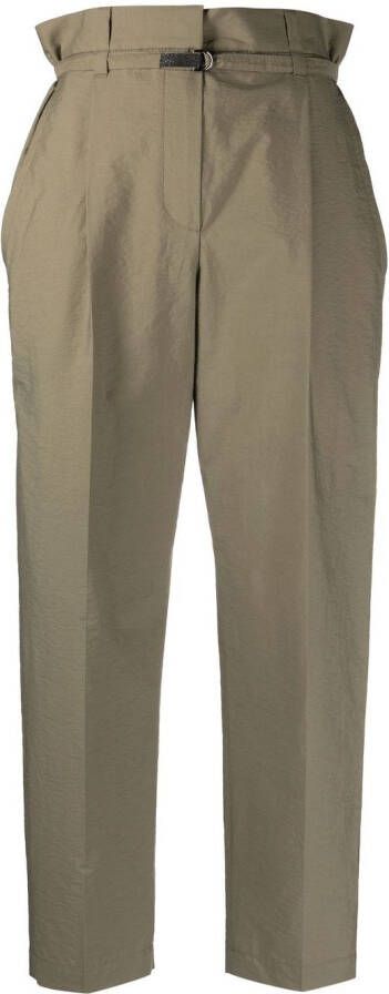 Brunello Cucinelli Broek met paperbag taille Groen