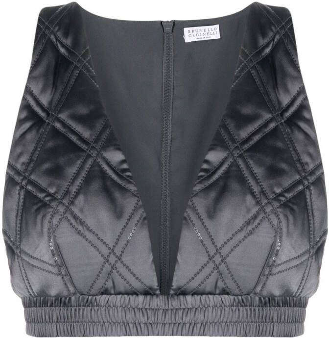 Brunello Cucinelli Cropped top Grijs
