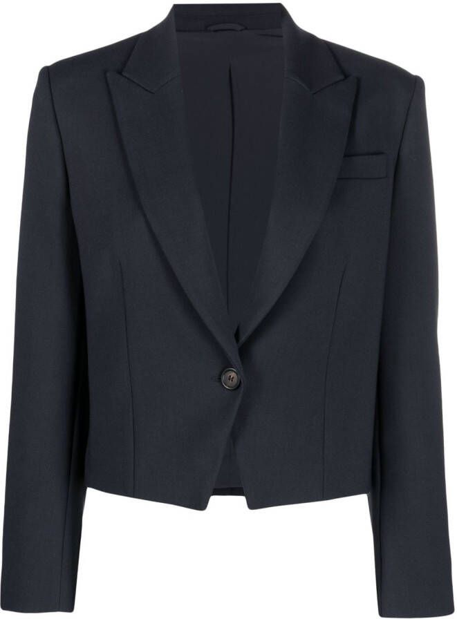 Brunello Cucinelli Blazer met enkele rij knopen Blauw