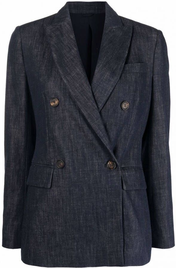 Brunello Cucinelli Denim blazer Blauw