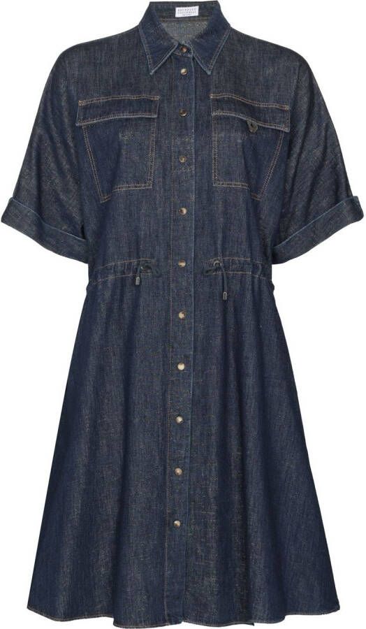 Brunello Cucinelli Denim blousejurk Blauw