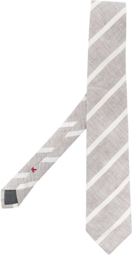 Brunello Cucinelli Stropdas met diagonale streep Beige