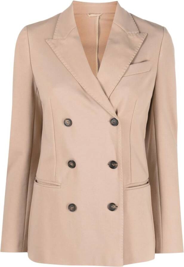 Brunello Cucinelli Blazer met dubbele rij knopen Beige