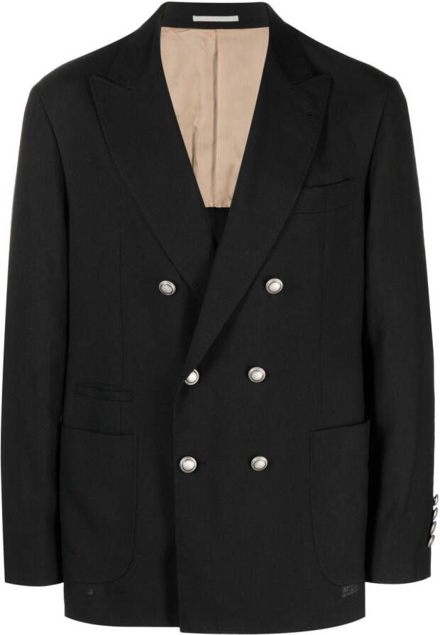 Brunello Cucinelli Colbert met dubbele rij knopen Zwart