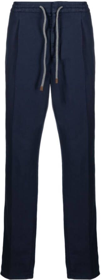 Brunello Cucinelli Broek met trekkoordtaille Blauw
