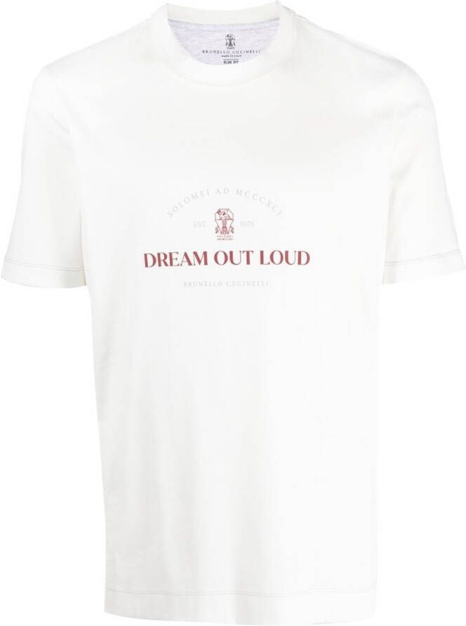 Brunello Cucinelli T-shirt met tekst Wit