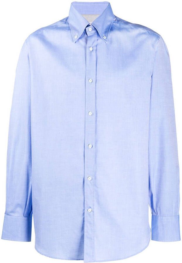 Brunello Cucinelli Effen overhemd Blauw