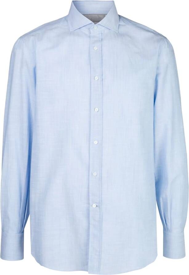 Brunello Cucinelli Effen overhemd Blauw