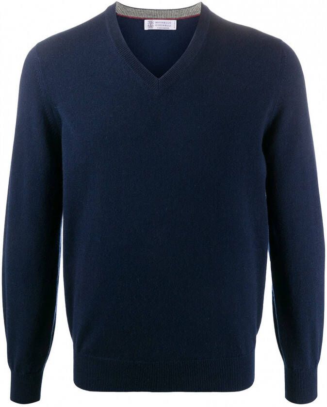 Brunello Cucinelli Effen trui Blauw