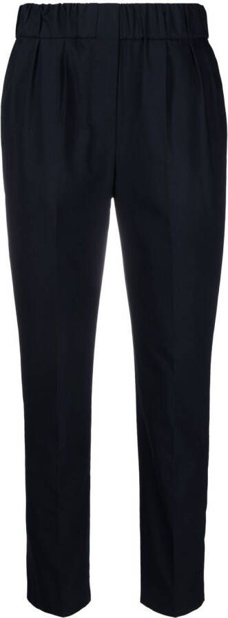 Brunello Cucinelli Pantalon met elastische taille Blauw
