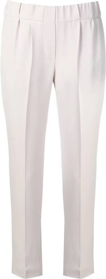 Brunello Cucinelli elastische broek met toelopende pijpen Beige